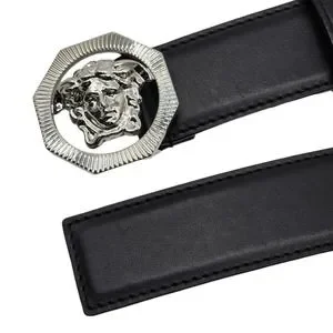 VERSACE ベルト黒 ラ メドゥーサ レザー ベルト ブラック | VERSACE JP